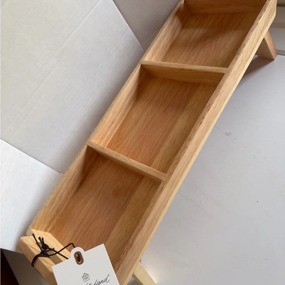 Hearth and hand Caddy Tray with Divided Compartments - Natural